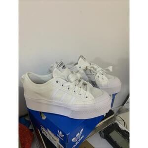 Size 6.5 - Adidas Nizza Platform Triple White W